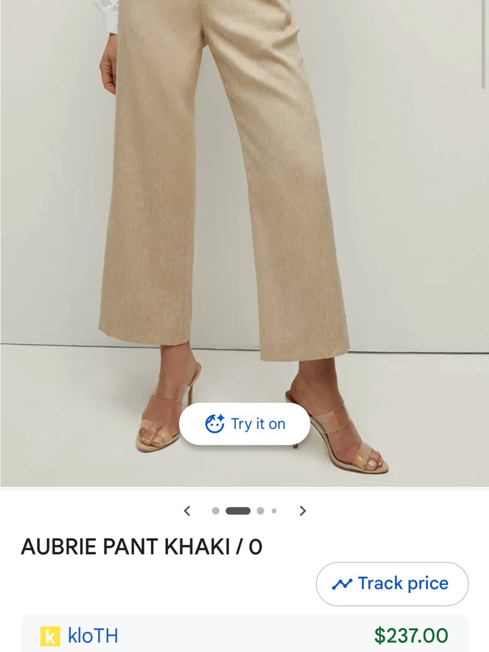 Veronica Beard Cropped Wide-Leg Pants in Khaki